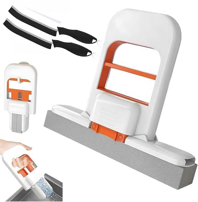 mini foldable sponge mop self-squeeze handle